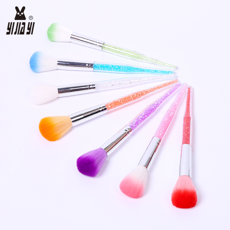 Aliexpress's best-selling nail dust brush, loose brush, long-handled nail cleaning brush with drill pipe, 7-color dust brush details Picture
