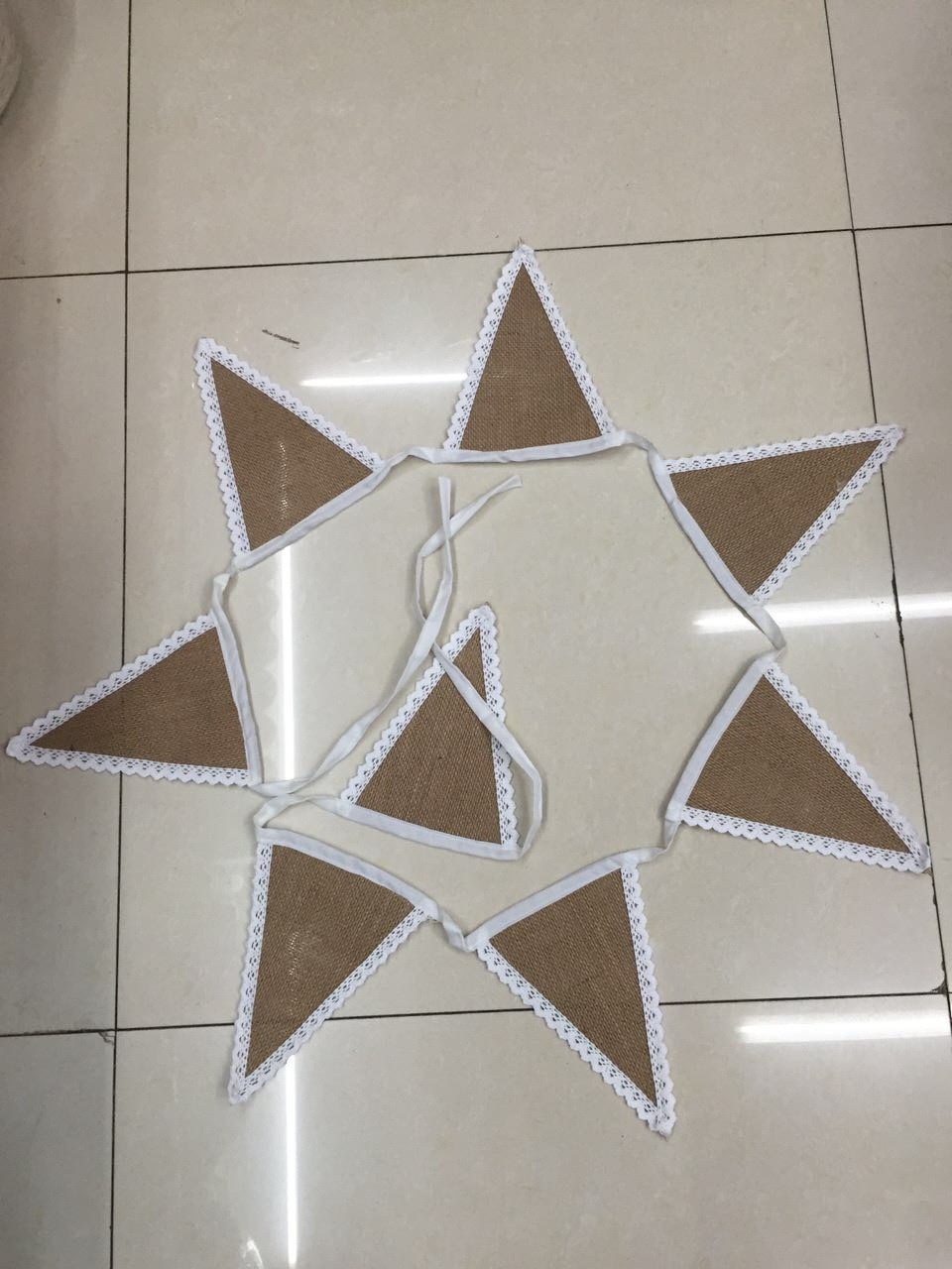 欧美婚礼装饰用麻布爱心三角旗 派对用品 派对拉旗 商家主营