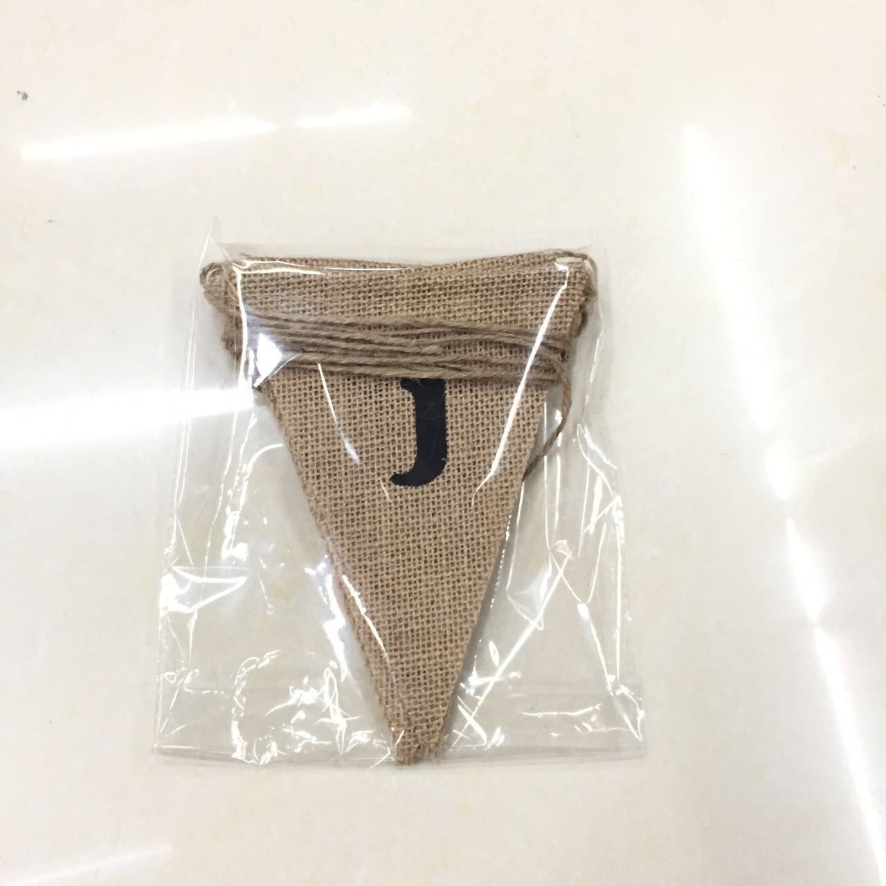 厂家直销 麻布三角旗 diy圣诞婚庆派对装饰品 just married产品图