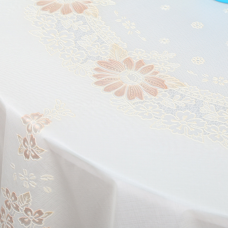 Daily practical round table cloth, PVC waterproof, dustproof and oil-proof tablecloth for restaurants and hotels, customizable factory wholesale Specification image