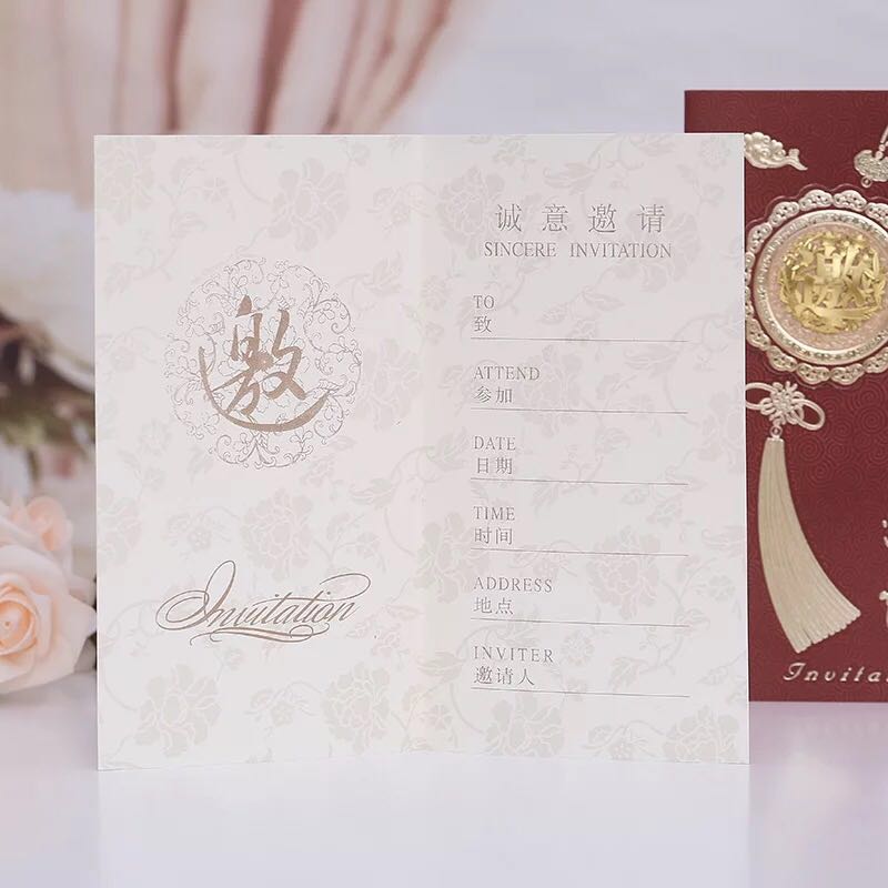 Exquisite Chinese-style wedding invitations, exquisite gilded wedding invitations/banquet invitation letters, factory direct sales, customization and wholesale Application Scenario