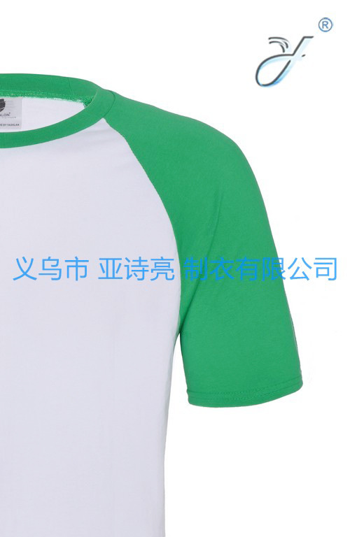 厂家供应休闲纯色圆领短袖插肩袖男式T恤DIY定制广告衫文化衫快速细节图
