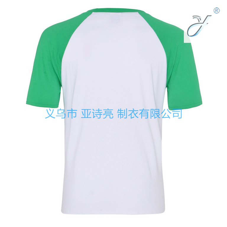 厂家供应休闲纯色圆领短袖插肩袖男式T恤DIY定制广告衫文化衫快速产品图