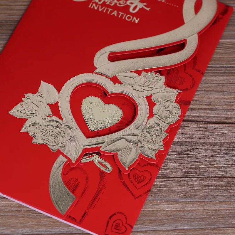 "Hundred Years of Good Union Chinese Red 'Xi' Character Wedding Invitations/Banquet Invitation Letters Factory Direct Sales, Customization and wholesale. details Picture