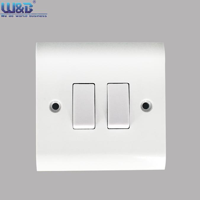 The two-way double-control switch panel is made of all-copper with silver contacts and white bakelite material