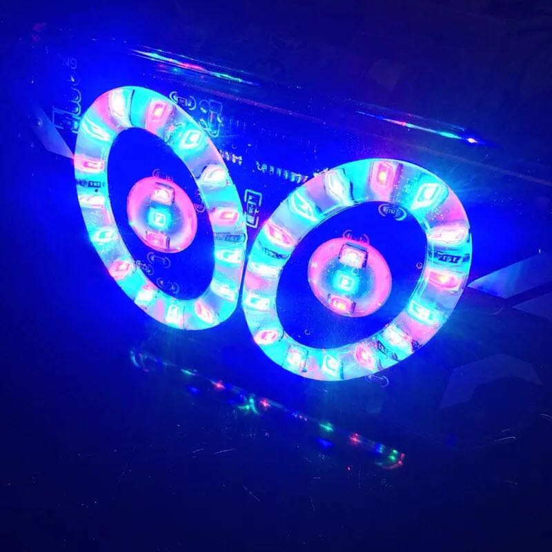 Motorcycle LED seven-color flashing brake lights, ultra-bright taillights, flashing 12V and 24V universal license plate lights details Picture