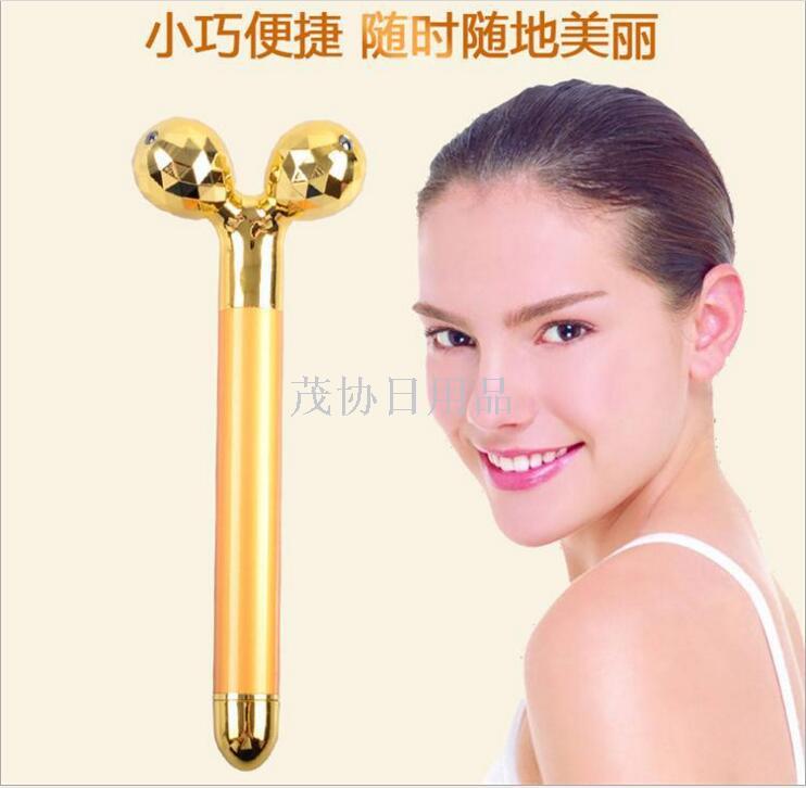 3D roller vibration face-slimming wonder 24K gold bar electronic facial electric massager Application Scenario