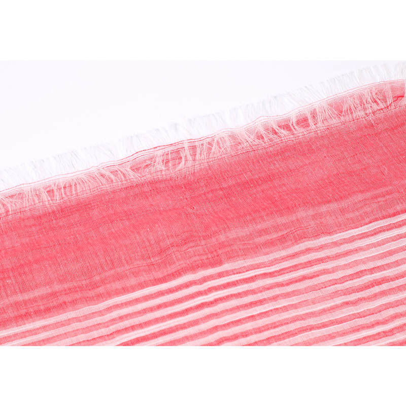 Fashion New Cotton Hemp Loose Beard Striped Scarf Leisure Travel All Match Sunscreen Silk Scarf Customization Specification drawing