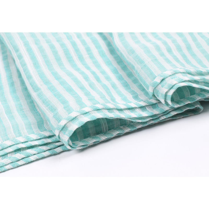 Fashion New Cotton Hemp Loose Beard Striped Scarf Leisure Travel All Match Sunscreen Silk Scarf Customization details Picture