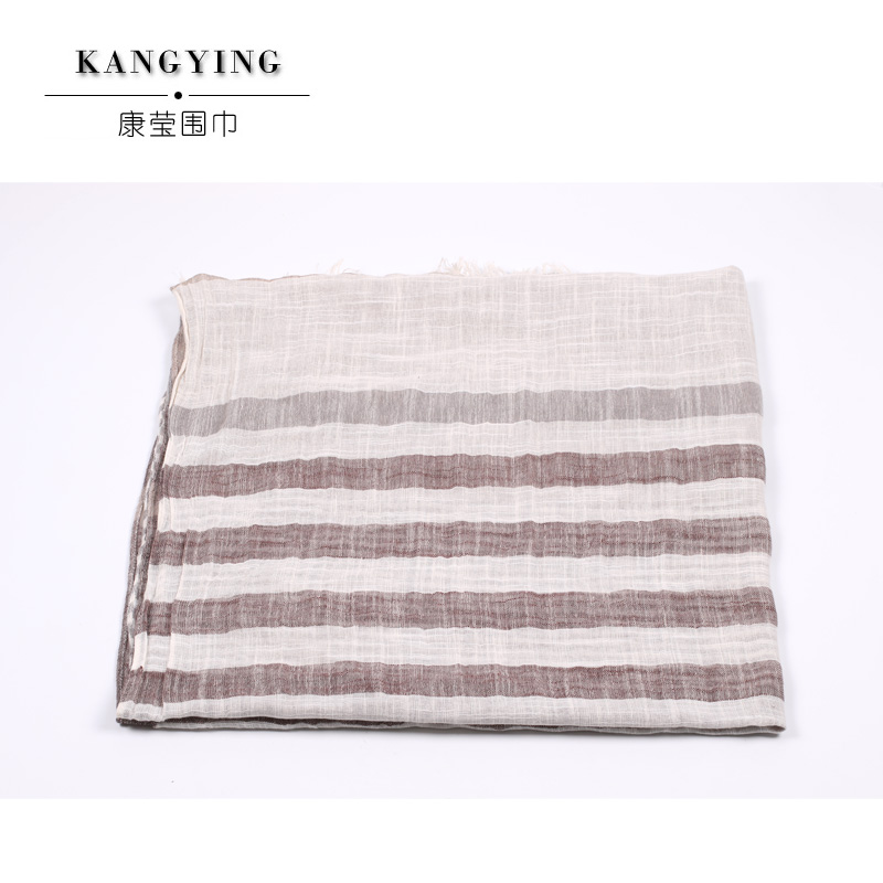 Europe And The United States Fashion New Scarf Leisure Travel All Loose Stripes To Prevent Sunscreen Silk Scarf Customization details Picture