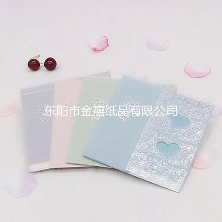 高档精美透明塑料双桃心结婚请柬厂家直销定制批发
