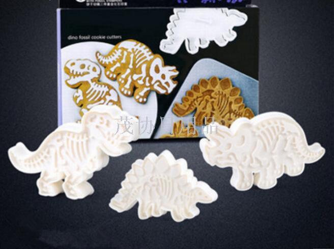 Dinosaur cookie mold 6-piece set Jurassic dinosaur fossil seal