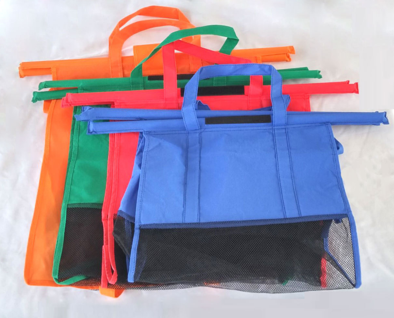 Europe and the United States hot supermarket trolley shopping bag thermal insulation non-woven folding trolley bag 4-in-1 set