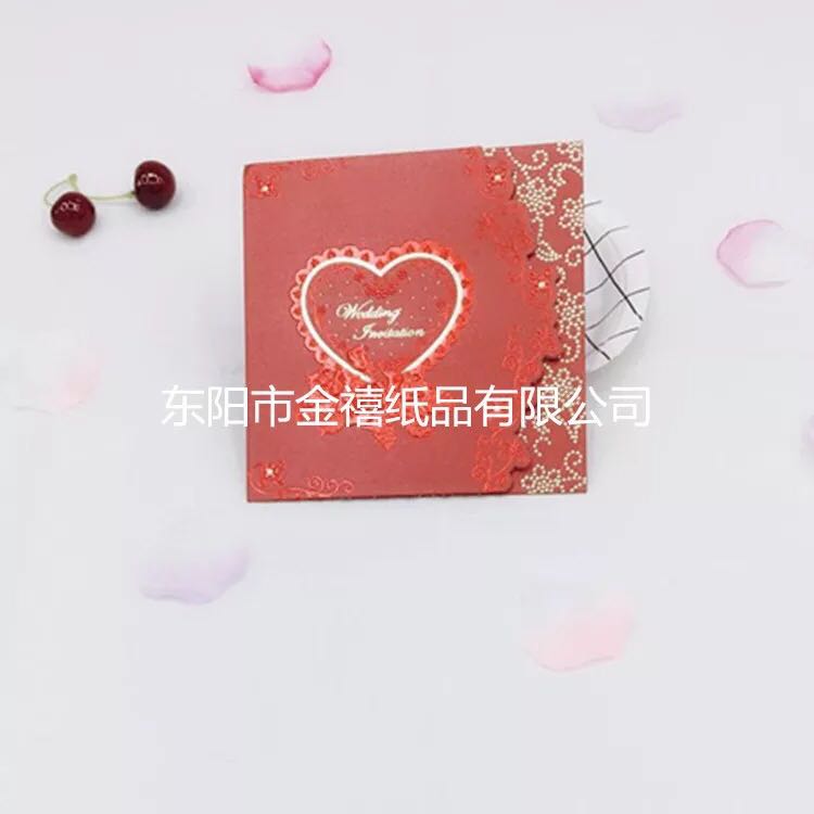 Square heart-shaped wedding invitations/banquet invitations, direct sales, customization and wholesale from Jinxi Paper Products Factory Specification image