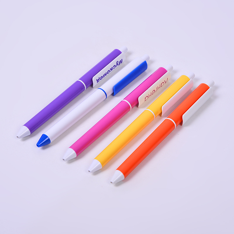 Manufacturer direct sale plastic ballpoint pen color solid color pole simple and beautiful exhibition advertising plastic ballpoint pen thumbnail