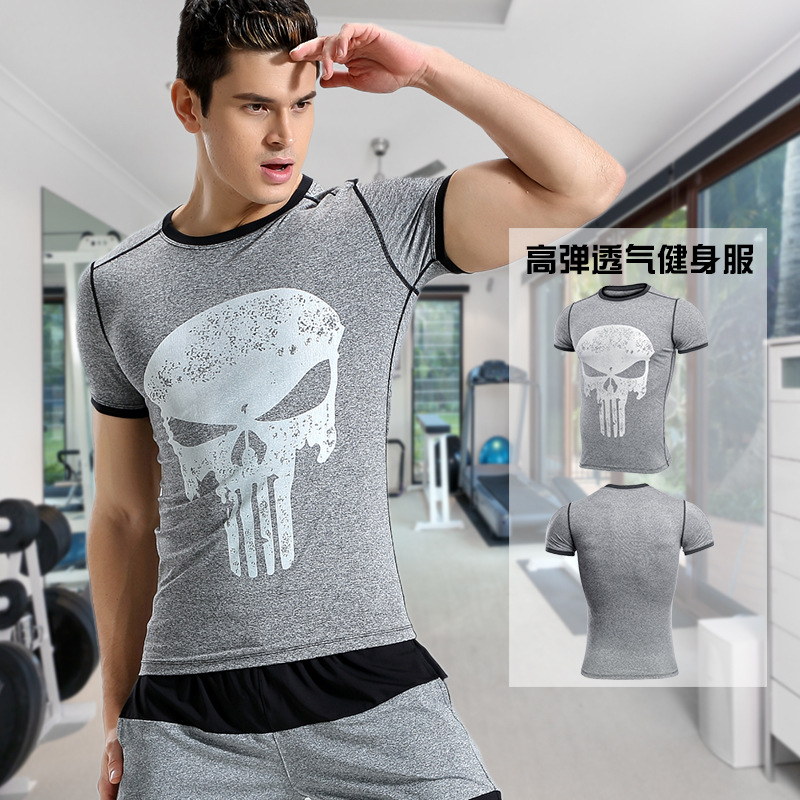 男士运动健身衣短袖训练pro衣跑步紧身服速干T恤弹力爆汗瑜伽服装细节图