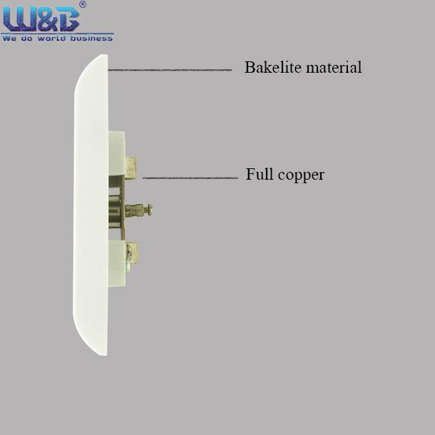 W&B brand all-copper bakelite white TV panel switch Specification image