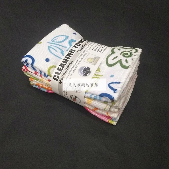 Factory direct sales of printed polka dot printed microfiber cleaning cloth, soft and oil-free kitchen cloth details Picture