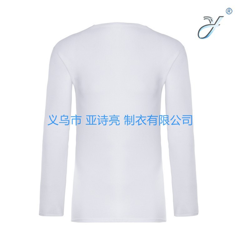 厂家供应休闲纯色圆领长袖男式T恤DIY定制广告衫文化衫快速生产产品图