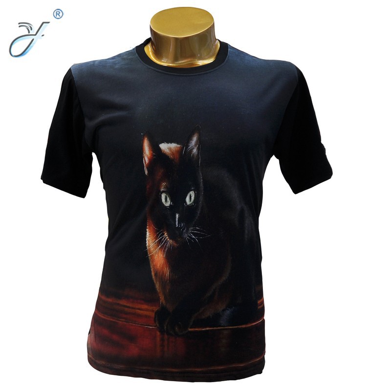 Custom animal heat sublimation fashion T-shirt Europe and the United States casual clothing short-sleeved men's 3D crewneck T-shirt