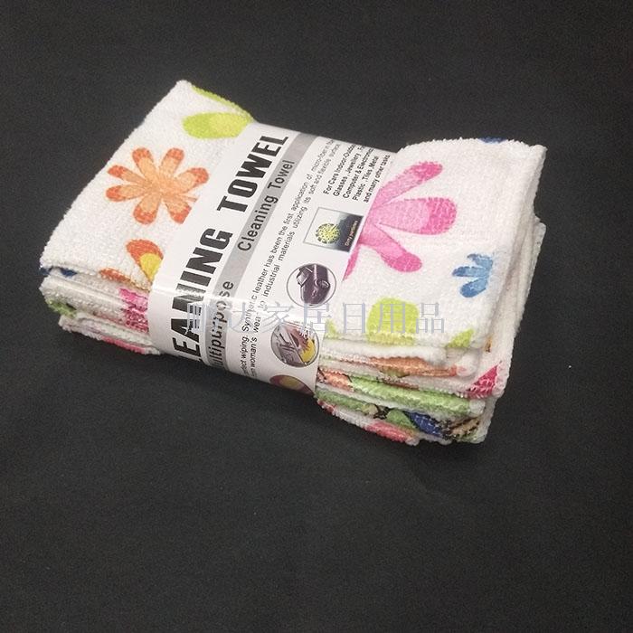 Wholesale of new 5pcs microfiber printed kitchen cleaning cloths that do not stick to oil or shed fibers details Picture