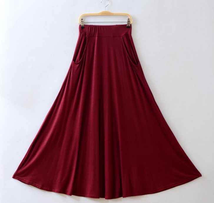 Mid-length sun skirt for women's half-length skirt, Bohemian big swing A-line versatile long skirt Specification image