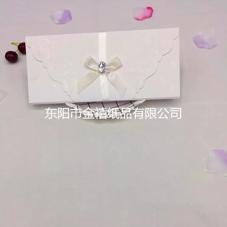 Customized wholesale of high-end diamond-encrusted wedding invitations and banquet invitations with exquisite bows in European and American styles Specification image