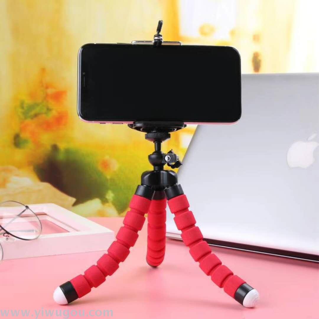 新款手机支架 海绵三角支架带夹子桌面创意支架细节图