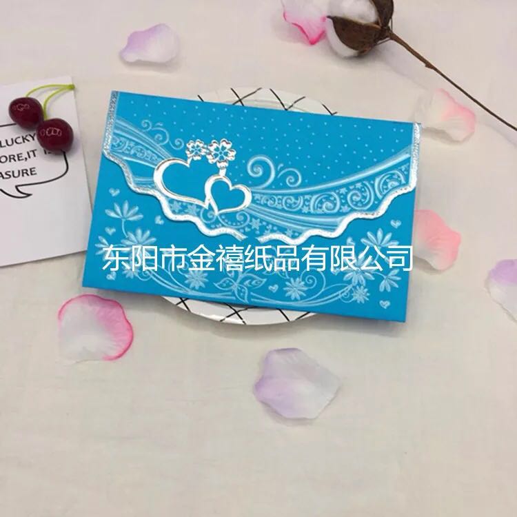 Factory direct sales of creative and sweet double heart-shaped candy-colored wedding invitations/invitations, customized wholesale Application Scenario