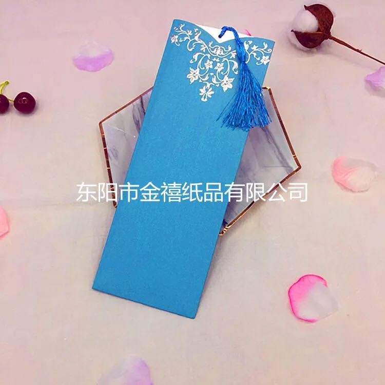 Factory direct sales of long, insertable candy-colored wedding invitations/banquet invitations, customized wholesale Specification image