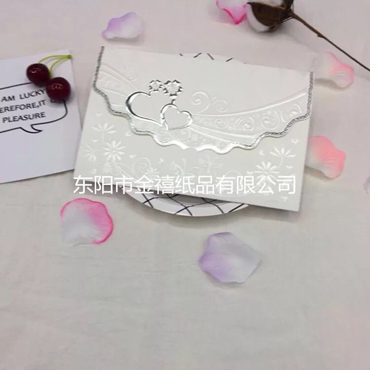 Factory direct sales of creative and sweet double heart-shaped candy-colored wedding invitations/invitations, customized wholesale details Picture
