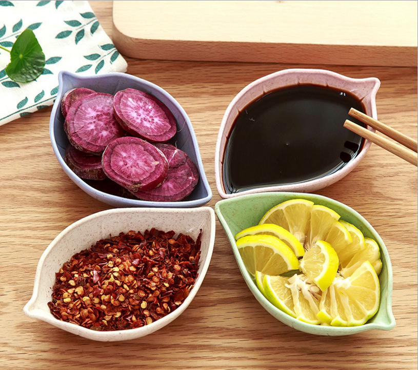 小麦秸秆树叶小碟子厨房多用调味碟调料酱醋餐具用品小吃醋碟菜碟