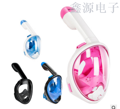游泳面具浮潜潜水面罩成人儿童游泳全干式面罩浮潜
