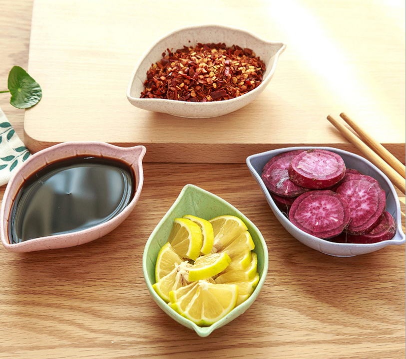 小麦秸秆树叶小碟子厨房多用调味碟调料酱醋餐具用品小吃醋碟菜碟细节图