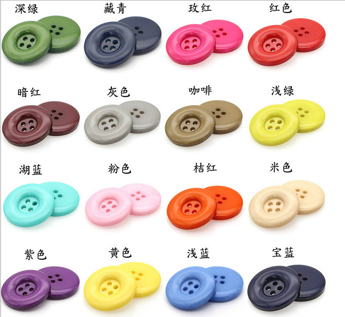 Factory direct sales of buttons, colorful four-eye round coat buttons, suit woolen jacket buttons, high round edge buttons