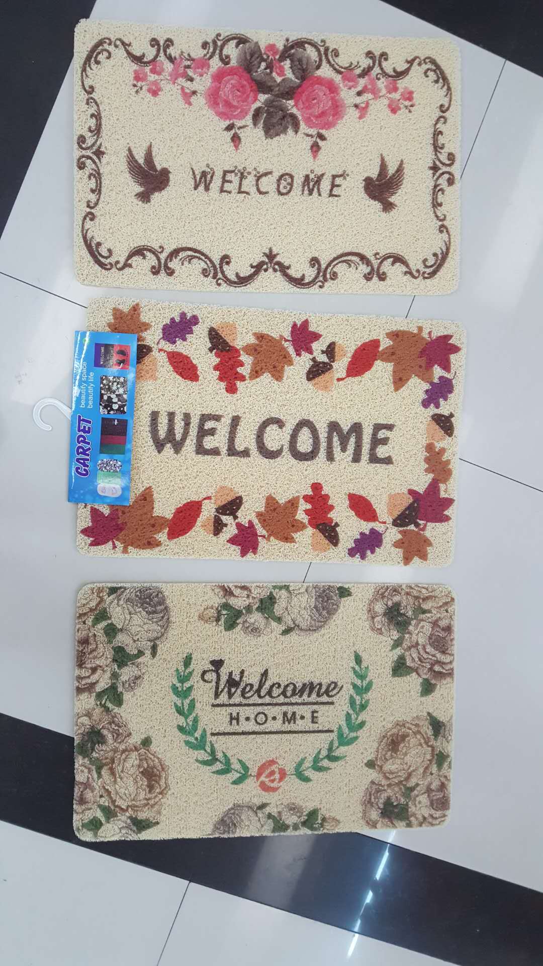 New best-selling thin brushed digital spray-painted Indy mat 3D spray-painted three-dimensional floor mat Cartoon floor mat PVC floor mat 38*58cm details Picture