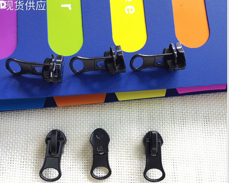 Promotion: No. 5 nylon reverse wearing almond pull TAB clothing waterproof zipper electrophoretic pull TAB hardware in stock pull TAB details Picture