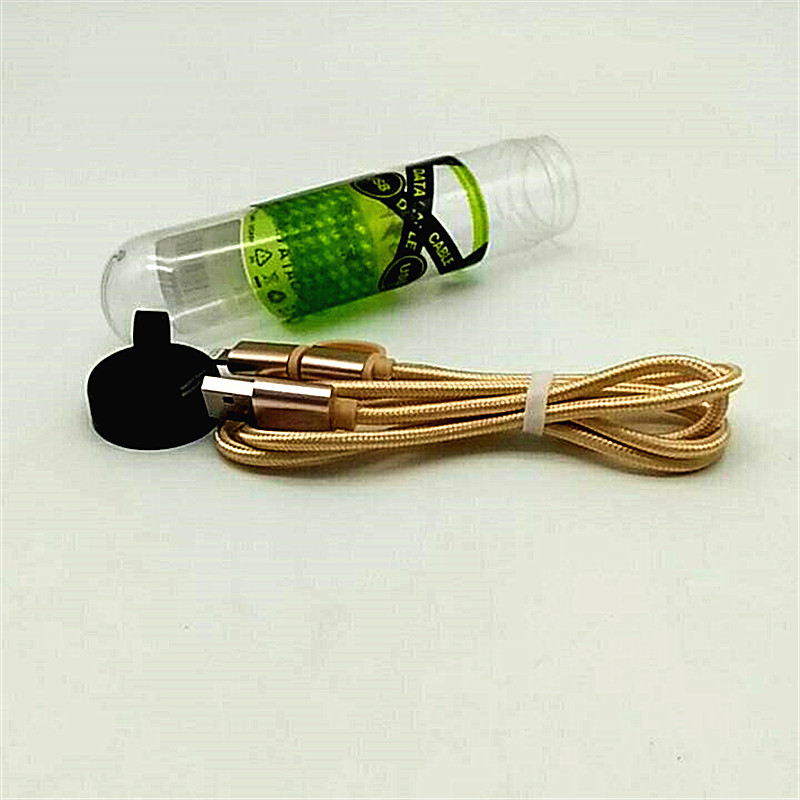 Cylindrical data cable for both Apple and Android Specification image