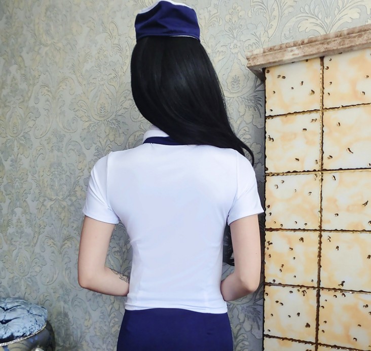 Sexy AV stretch flight attendant uniforms, professional attire, policewoman seductive uniform sets, and erotic underwear Specification image