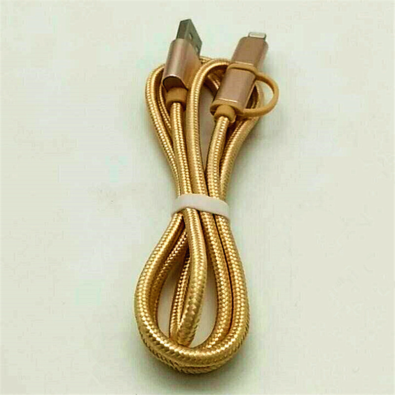 Cylindrical data cable for both Apple and Android details Picture