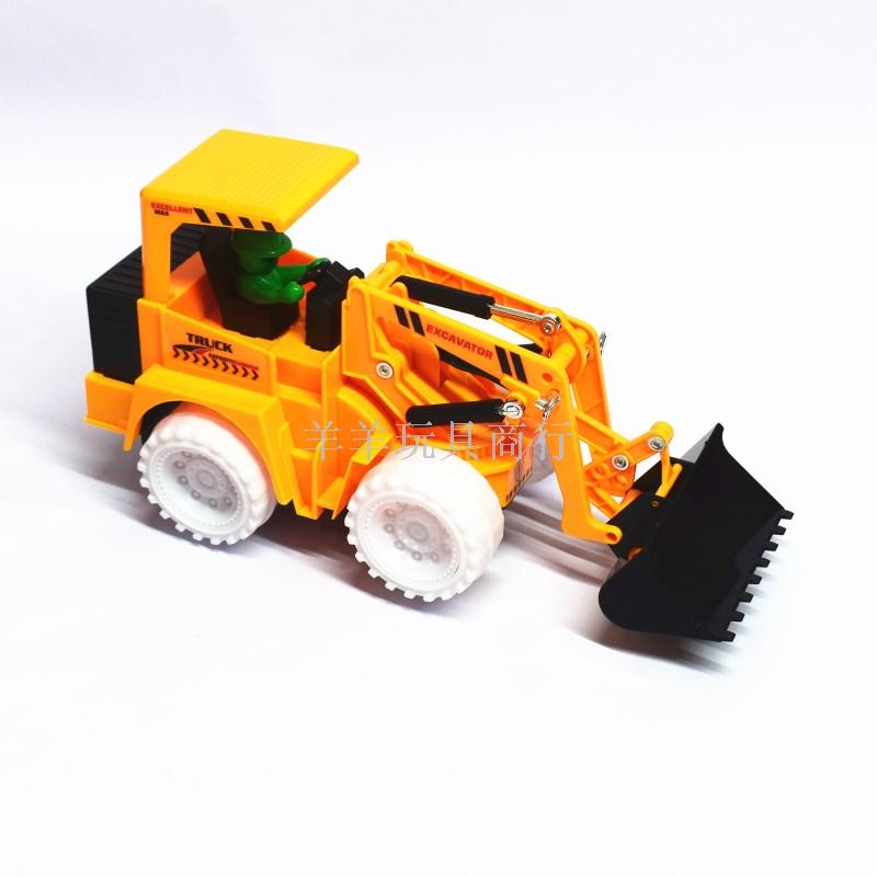 儿童电动挖掘机玩具男孩闪光音乐玩具车电动万向工程车挖土机模型详情图4