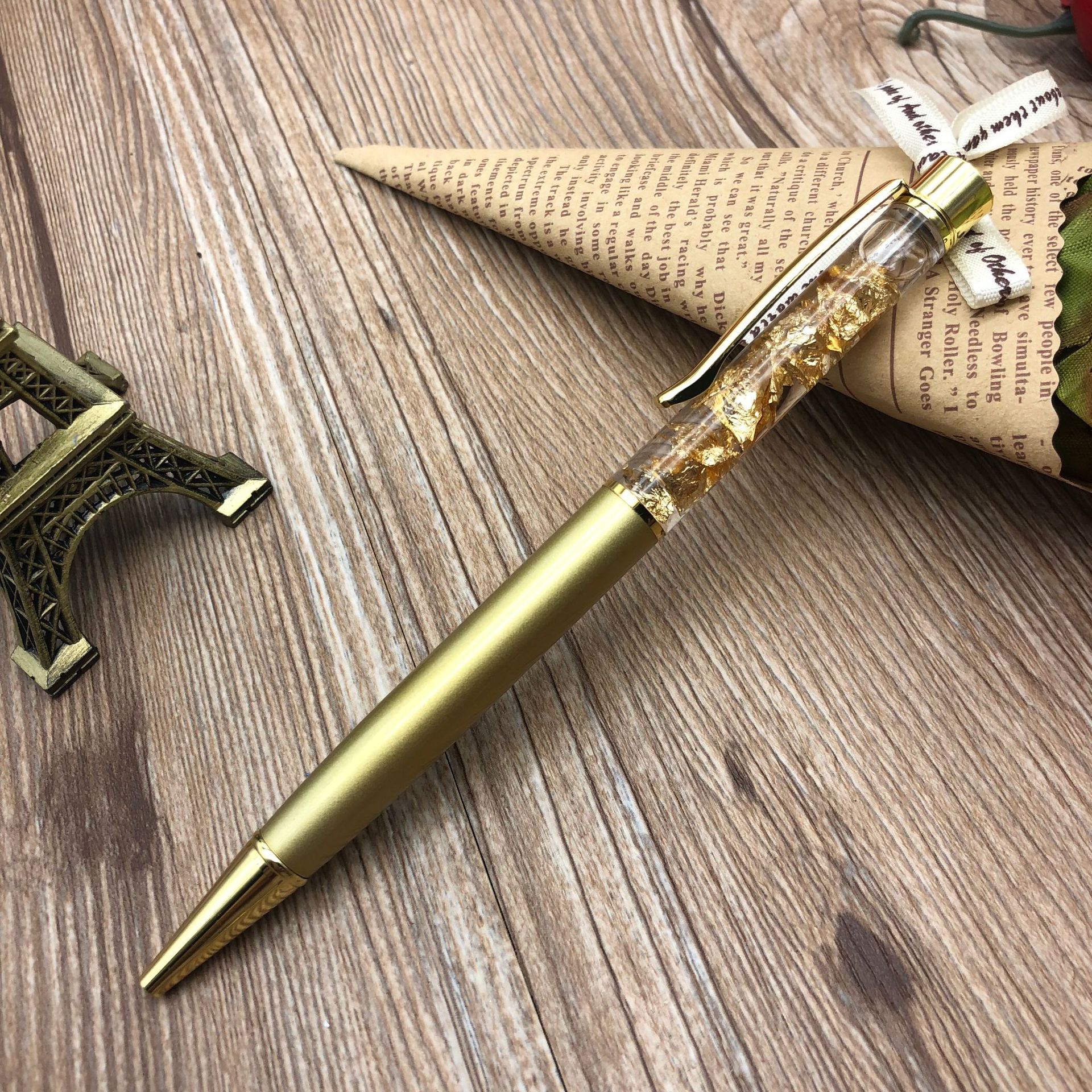Ballpoint pen, gold foil pen, oil pen, 24k metal ballpoint pen, Teachers' Day gift, customized logo by insurance company Application Scenario