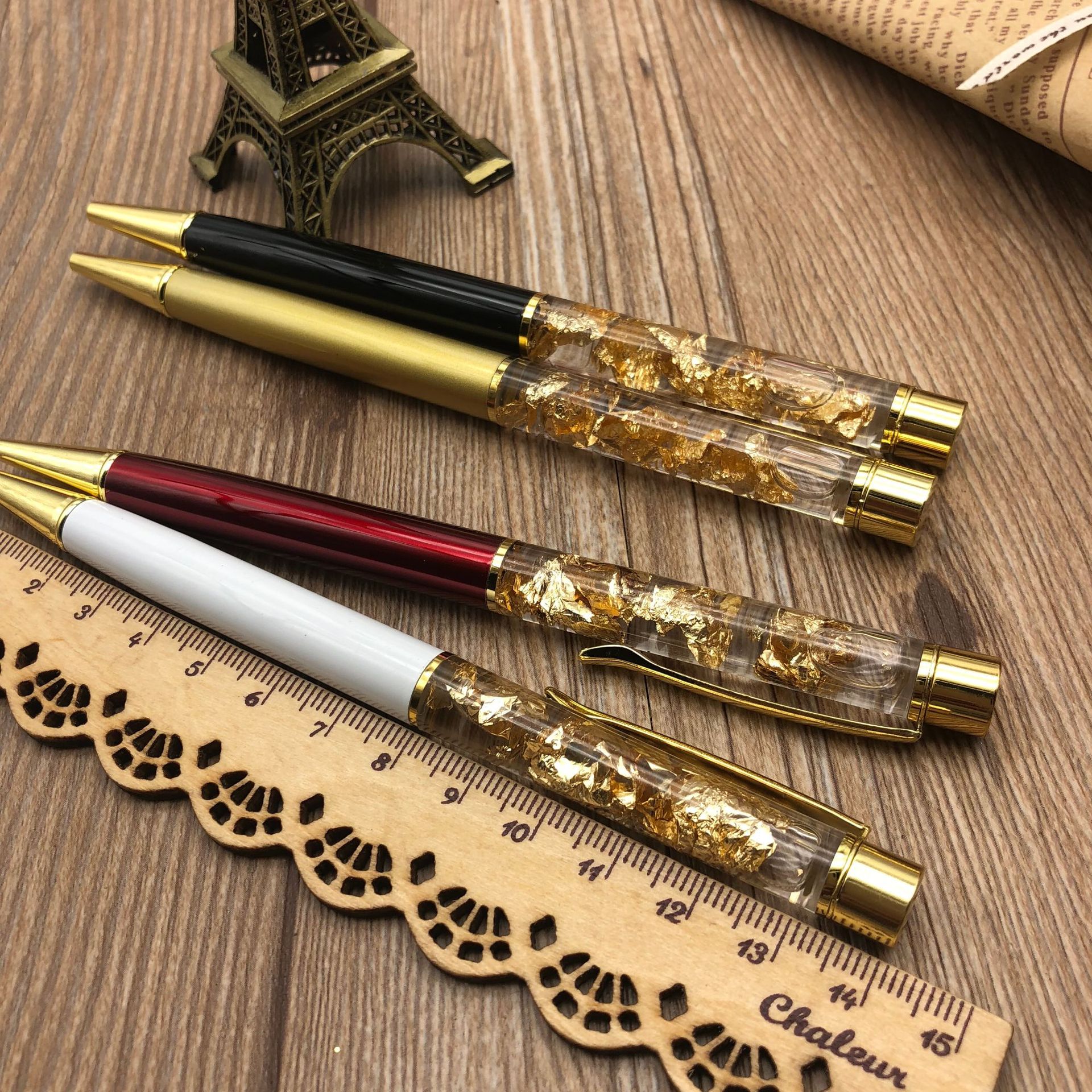 Ballpoint pen, gold foil pen, oil pen, 24k metal ballpoint pen, Teachers' Day gift, customized logo by insurance company details Picture