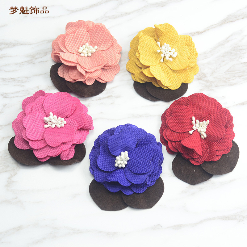 手工布艺花朵鞋花 胸花现货批发 服饰配件定制 厂家直销