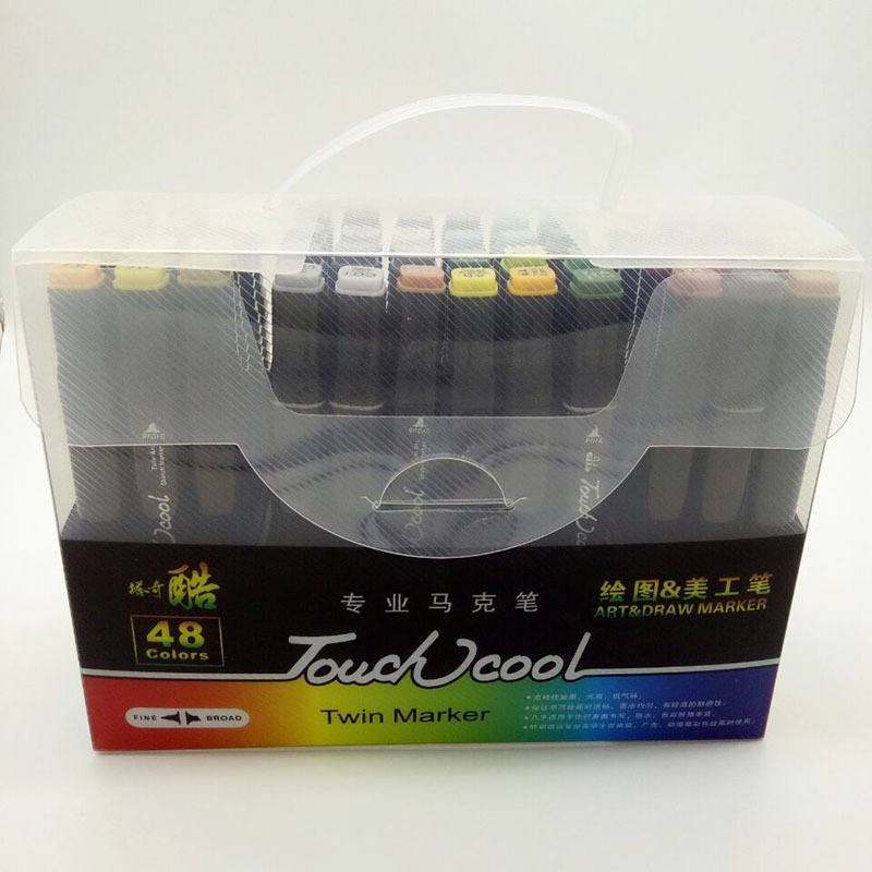 塔齐酷touch正品双头彩色酒精性绘图马克笔套装48色动漫设计美工