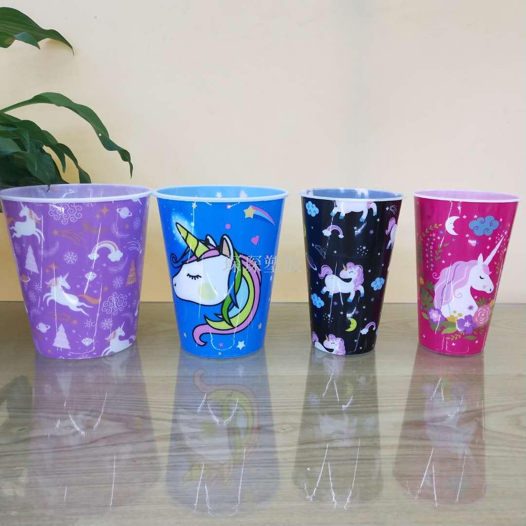 塑料桶多用爆米花桶 独角兽火烈鸟图案多用桶细节图