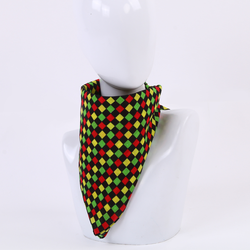 Pure cotton colored checkered outdoor sports headscarf, cycling sweat-absorbing square towel, hair band