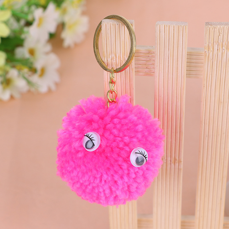 新款热销5CM毛线球 钥匙扣/包包/手机挂件配饰品 爆款毛毛球产品图