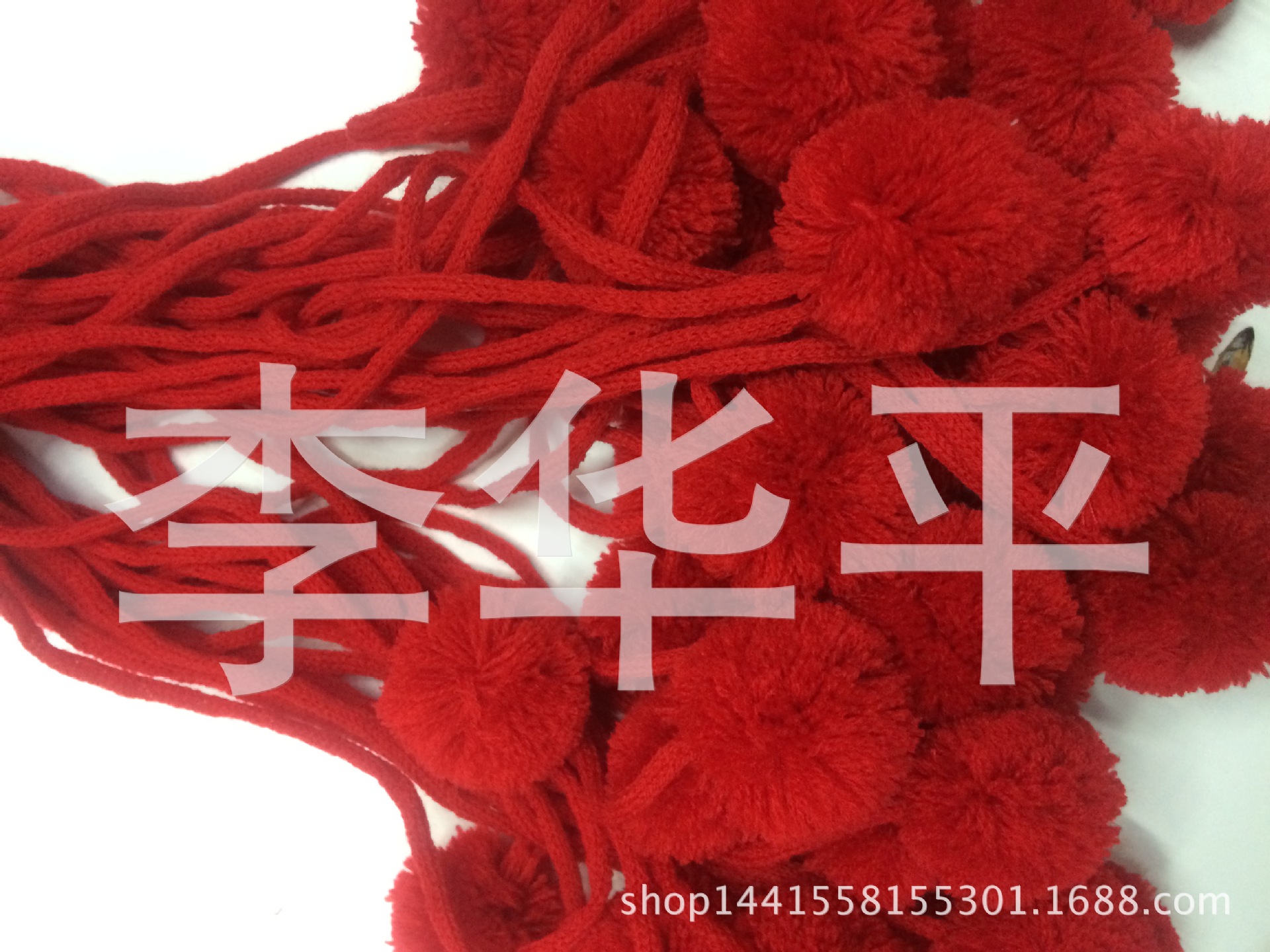 厂家直销人造毛毛球带绳球可打成蝴蝶结 装饰搭配围巾 毛绒球