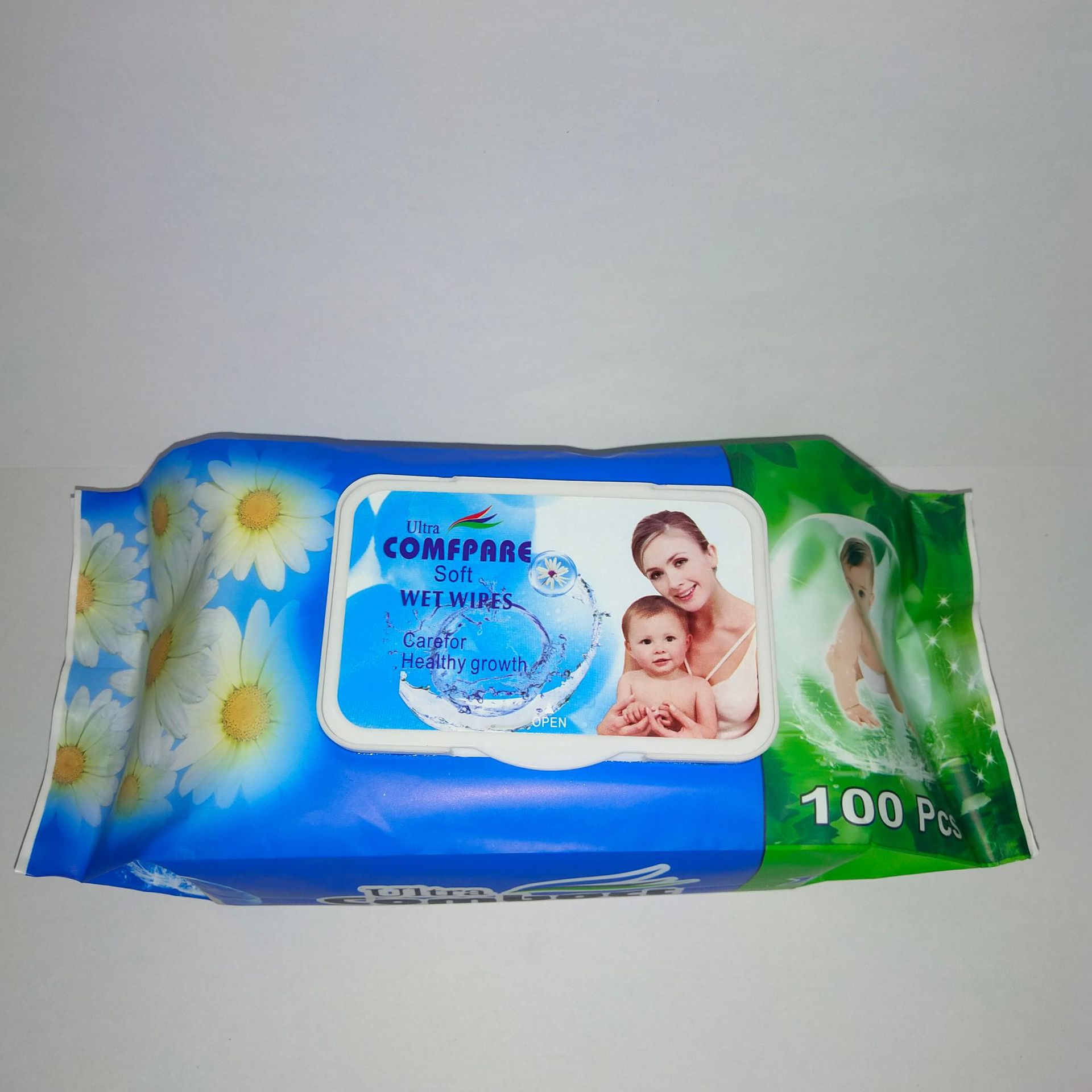 Baby Wipes 100 Draw With Lid Hand Mouth Wholesale Fragrant-Free Newborn Baby Butt Wet Paper details Picture
